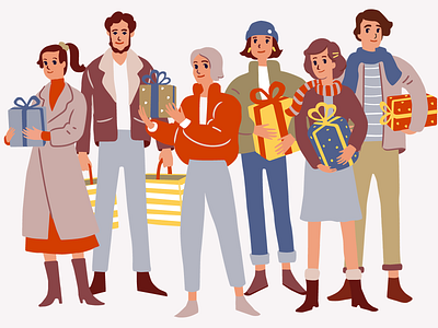 Time to celebrate! celebrate gifts holidays illustration people