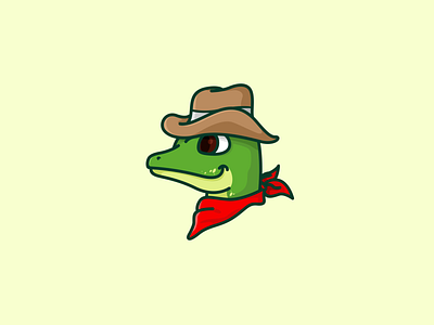 Gecko Cowboy animal cartoon cowboy cute design gecko icon illustration logo mascot reptile vector