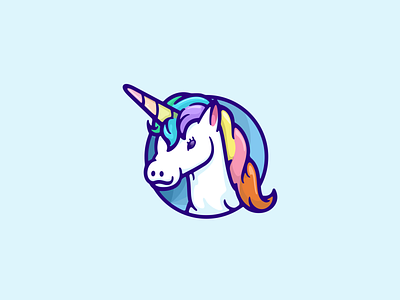 Rainbow Unicorn animal cartoon cute design horse illustration logo mascot mascotlogo rainbow unicorn