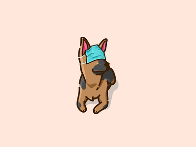 Wear a Mask cartoon cute design dog dogfood doglover dogshop graphic design illustration logo mask pet petshop