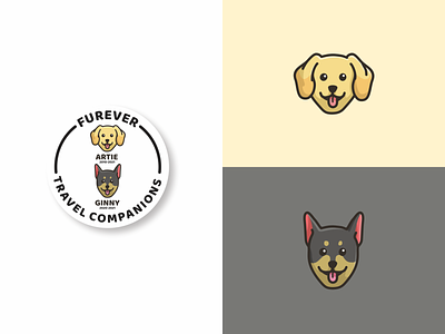 Two Lovely Dogs cartoon cute design dog doglove doglover dogs dogshop dogsticker icon illustration logo lovely mascot sticker