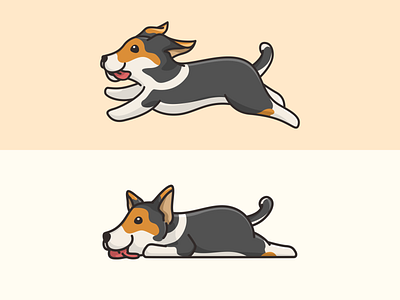 Active vs Lazy cartoon cute design dog dogfood doghealth doglove doglover dogpartner dogshop illustration logo mascot