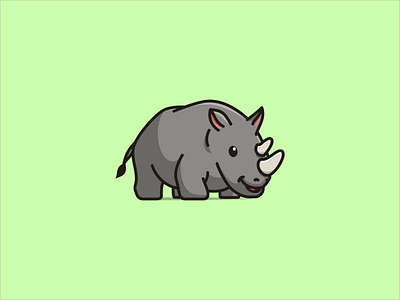 Rhino Smile cartoon design illustration logo mascot rhino simple simple cartoon simple illustration