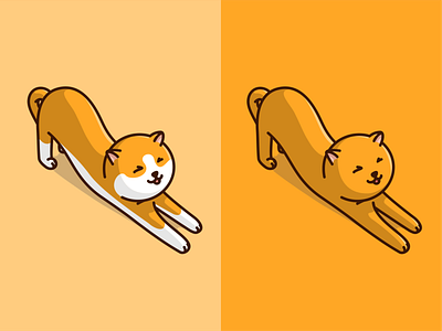 Stretching Cat cartoon cat catcorner catfood cute design dog illustration logo mascot