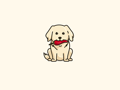 Golden Retriever with Chili cartoon cute design dog dogshop goldenretriever goldenretriverlove illustration logo vector
