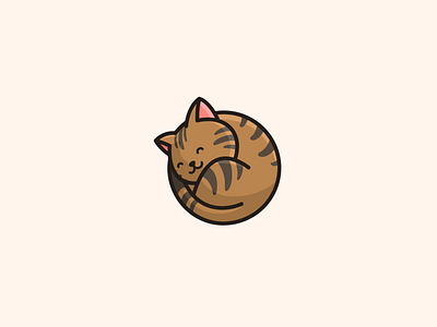 Curled Cat cartoon cat catlove catshop cute design illustration logo mascot