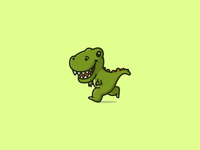 Happy T rex cartoon cute design illustration logo mascot trex trexlogo trexmascot