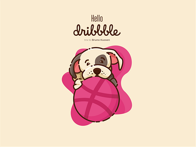 Hello Dribbble! animation cartoon cute design dog firstshot hello hello dribble hellodribbble icon illustration logo mascot logo vector