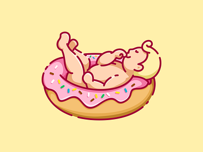 Baby Donuts animation baby cartoon cute donuts flat icon illustration logo mascot minimal simple