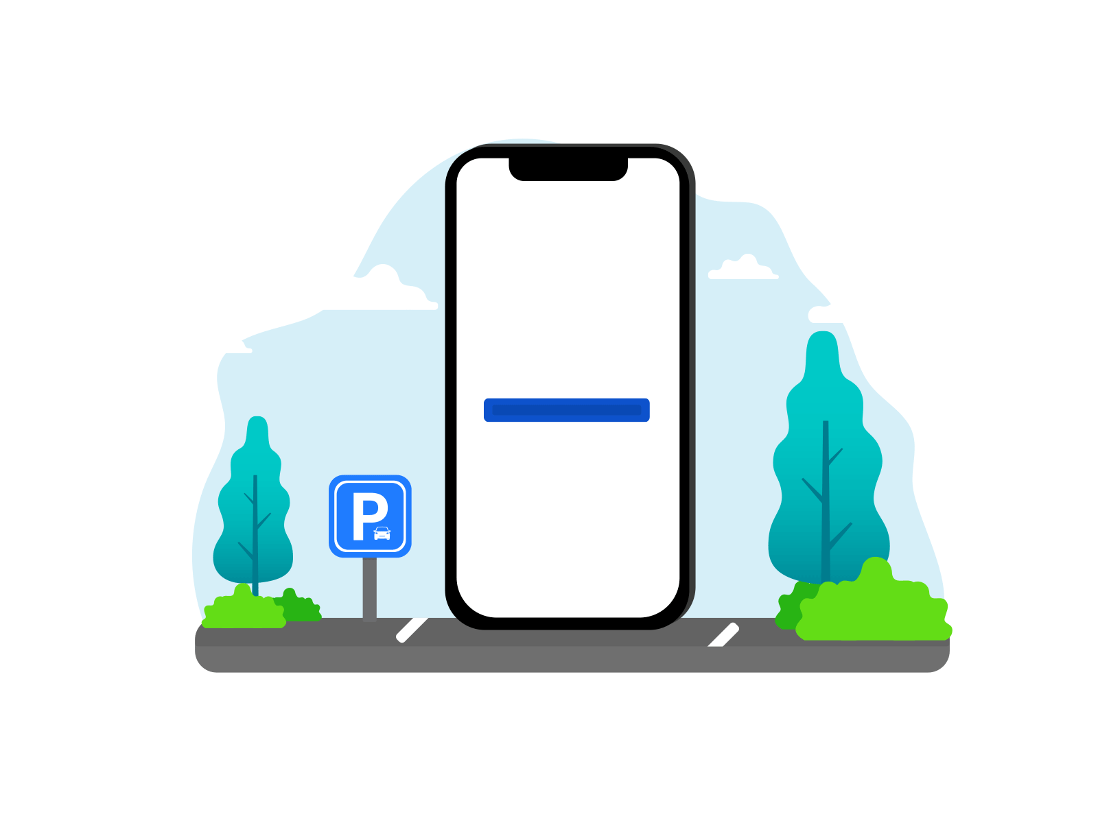 Successful Parking Space Booking Illustration (with Motion) clean design e ticket flat illustration illustrator minimal motion motion design parking parking app photoshop vector