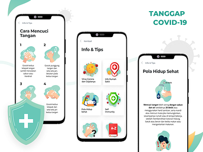 Tanggap COVID-19 App android app clean covid design illustration ui vector