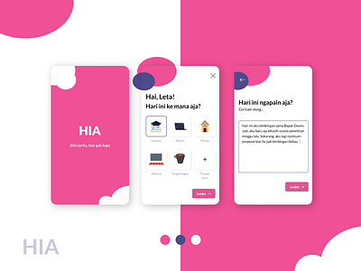 HIA: Diary App app clean design figma flat illustration iphone minimal ui ux