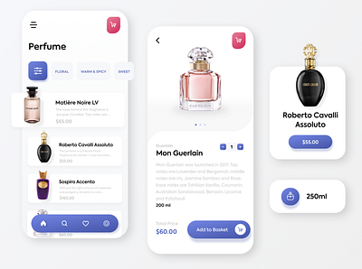 Perfume Product App app application buy concept design figma interface mobile parfume shop ui userinterface ux