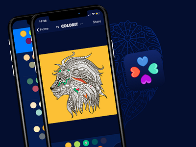 Colorit app coloring book coloring page icon paint