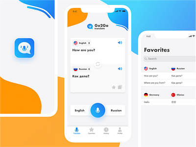 Translate App app design app language translate