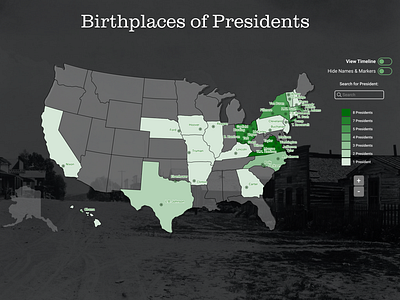 Birthplaces of Presidents Interface