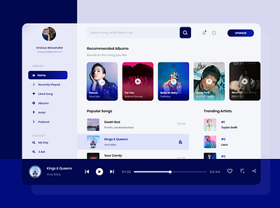 Music Player - Web App adobe app dashboad figma mobile app mobile app design mobile design mobile ui music music app music player player ui ux