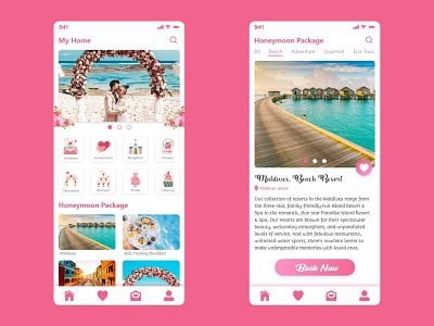 Wedding App app app design banquet beach bridal decoration design designs flowers honeymoon iphone love lovely lover party pink ui ux wedding weddings