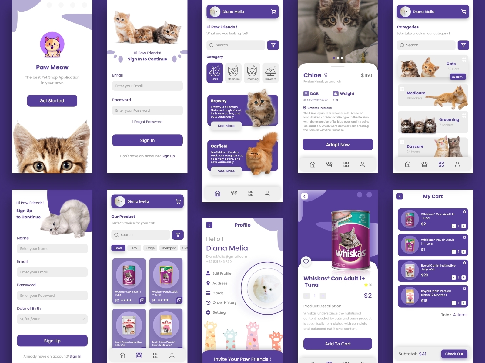 Cat Pet Shop Design by Meily Zanetta on Dribbble