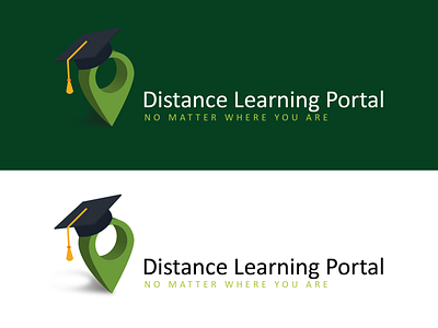 Distance learning portal logo branding design flat icon illustration logo minimal typography vector website