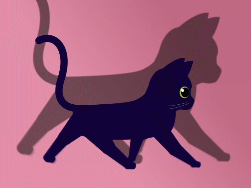 Othello the cute terror animated gif animation cat cute motion design walk cycle weekly warm-up