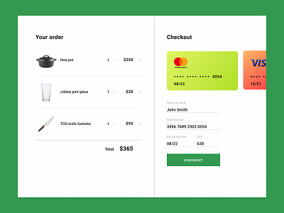 Day 2 #DailyUI Challenge Credit Card Checkout Page