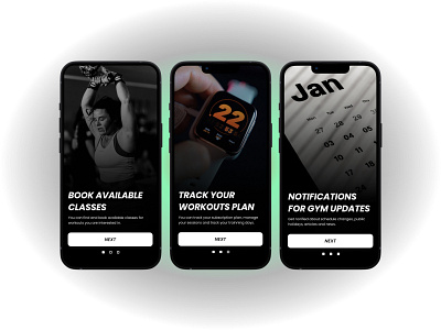 Gym Onboarding screens