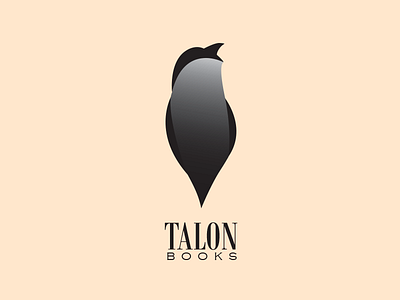 Talon Books Logo Redesign bird black and white books gradient publisher talon