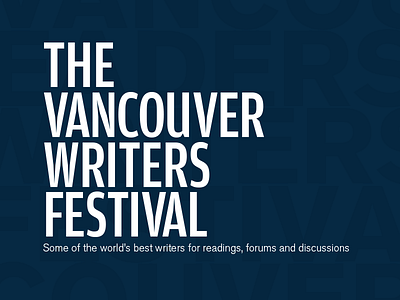 Vancouver Writers Festival Poster blue british columbia canada poster publishers typography vancouver vancouvers writers festival writers
