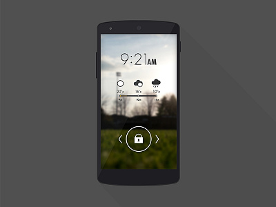 Weatherly Lock Screen for Android android clock flat design lock screen lockscreen nexus 5 progress bar