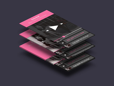 Harmony - Music App android app cards flat design music music player pink