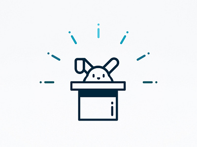 Rabbit in Magician's Hat blue blues cute line art magician minimal rabbit rounded stepped gradient
