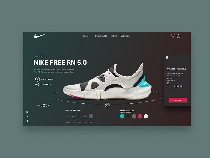 Nike Dark Mode by Connor Schmitt on Dribbble