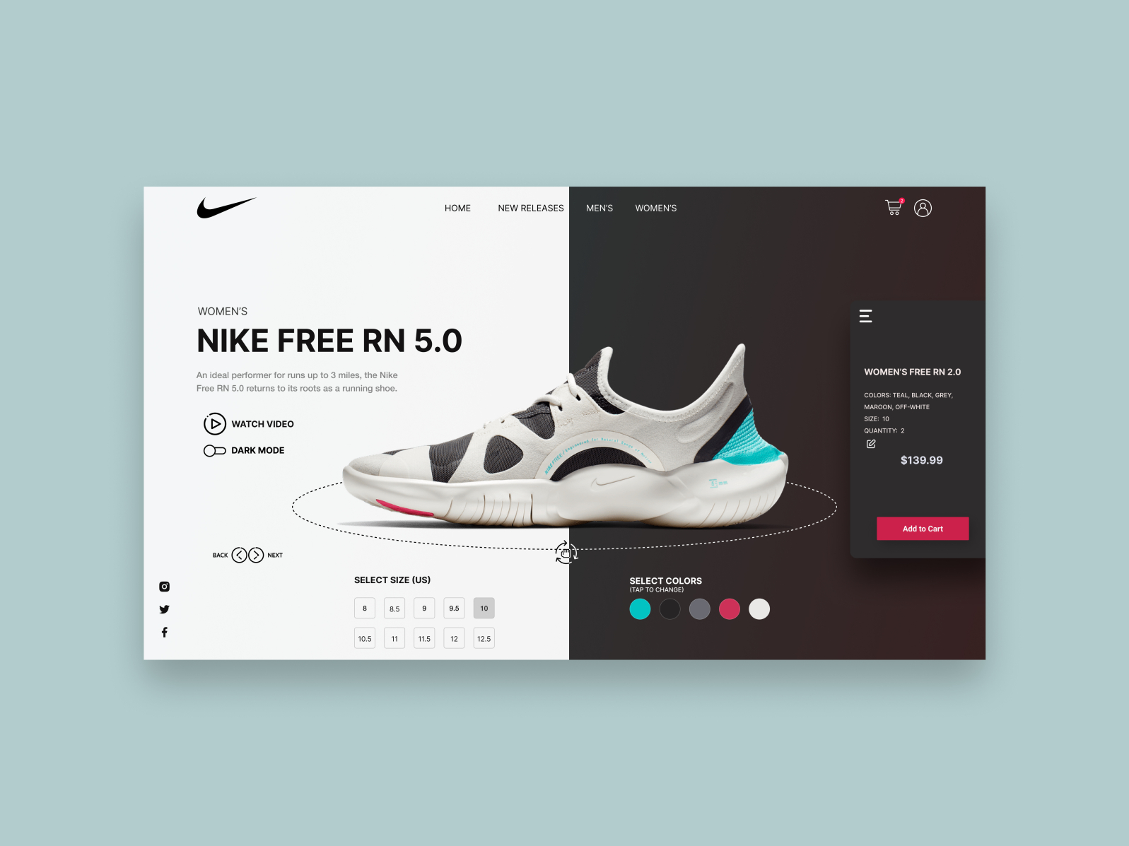 Nike Light and Dark Mode by Connor Schmitt on Dribbble