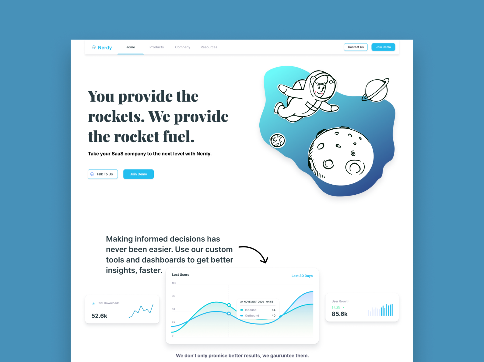 SaaS Company Landing Page by Connor Schmitt on Dribbble