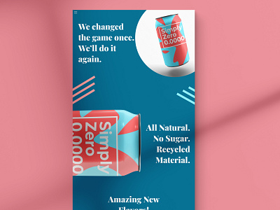 Simply Zero Beverages Desktop Landing Page branding design ui design web design