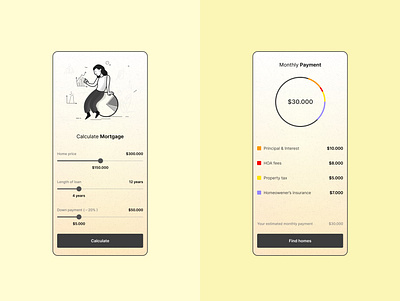 Mortgage Calculator #DailyUI 004 app appdesign concept dailyui design designer ui ux