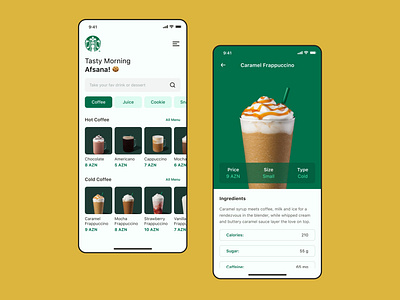 Starbucks Drink Menu App - Daily UI 043