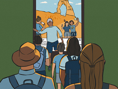 Instagram Crowds crowds desert digital drawing editorial illustration illustration instagram moab national parks outdoor outdoors utah
