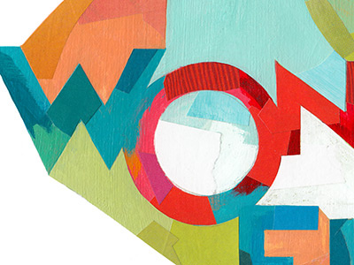 Won... collage darren booth illustration lettering