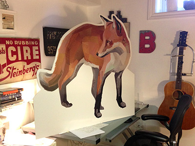 Big Fox arts communication cover darren booth display fox illustration life size muted