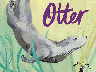 Tarka the Otter animal book cover collage lettering muted otter