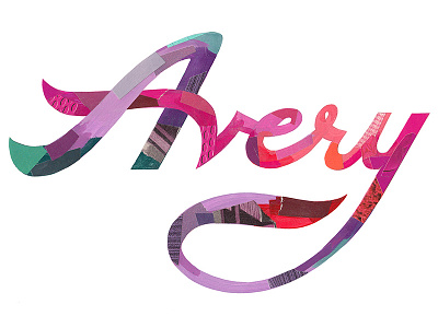 Avery collage lettering