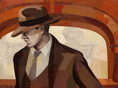 Eliot Ness beer beer label collage illustration label