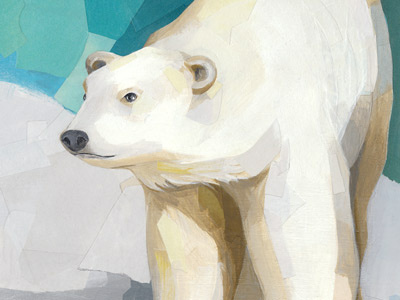 Polar Bear collage darren booth illustration muted palette