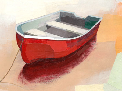 Boat boat collage darren booth illustration muted palette