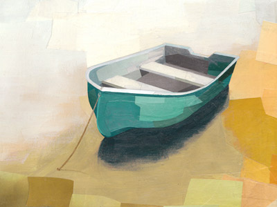 Boat rebound collage darren booth illustration muted palette