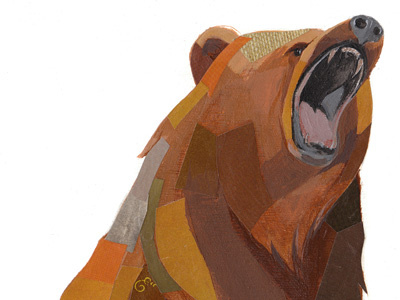 Bear animal bear collage illustration muted
