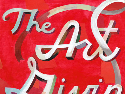 The Art of Givin' collage lettering meow red ribbon type typography word