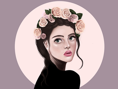 Rose art design girl illustration portrait procreate procreate art rose